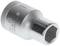 Dopsleutel-opzetstuk in zilver, maat 11 mm, met gekartelde rand voor betere grip, vervaardigd in Duitsland.