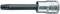 Metalen Torx-schroevendraaier met lange steel en zilveren handgreep, geschikt voor werkzaamheden met speciale schroefkoppen.