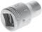 Metalen steekdop, zijaanzicht, met vierkante opening voor dopsleutels.