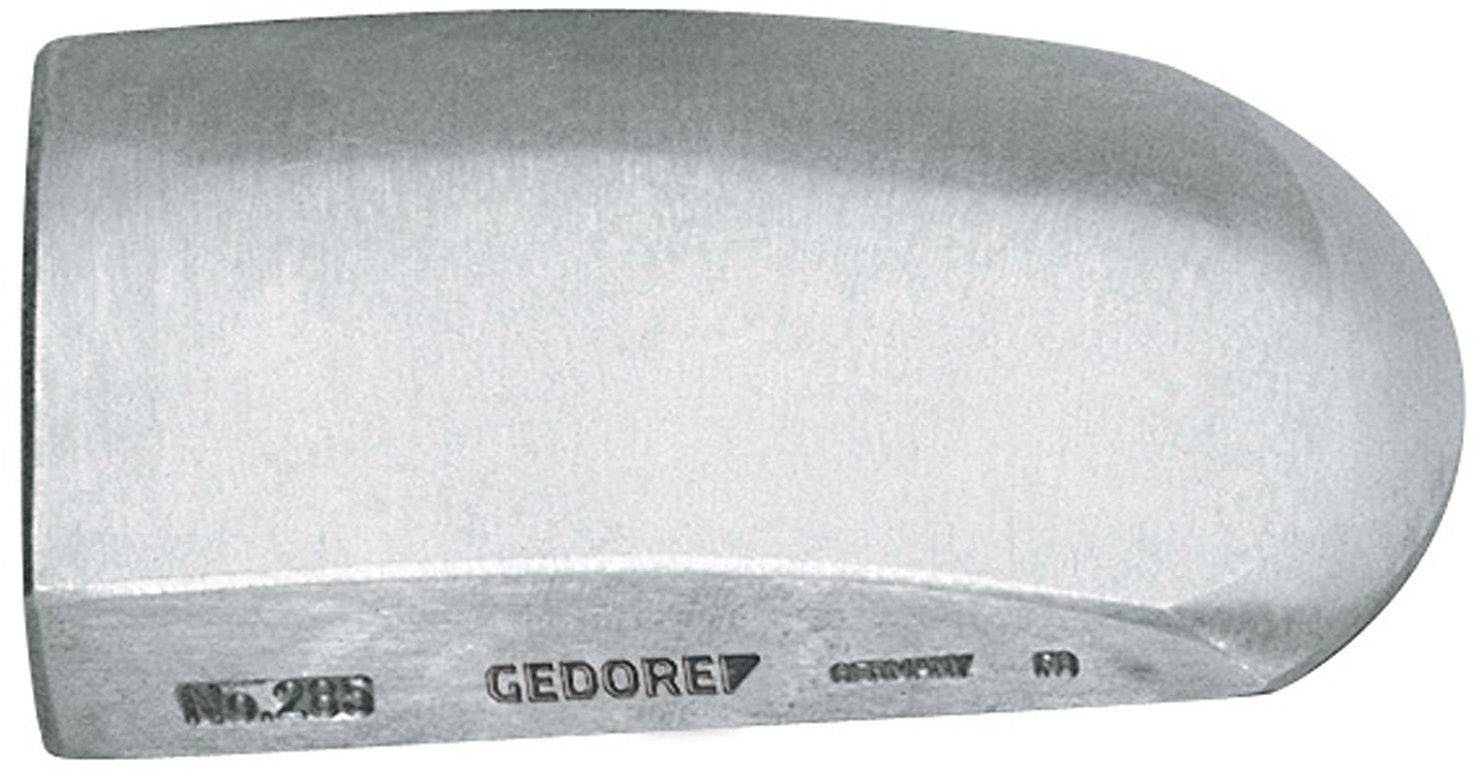 Een zilveren hamer met de inscriptie 'GEDORE' aan de zijkant, glad en gewelfd zonder zichtbare greep, op een neutrale achtergrond.