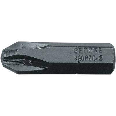 Een metalen schroevendraaier-bit met de opdruk 'GEDORE 890PZD-3'. Geschikt voor Pozidriv-schroeven, robuuste kwaliteit.