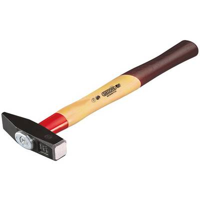 Een voorhamer met houten steel en rode stalen kop, geschikt voor zwaar werk zoals het inslaan van spijkers of sloopwerkzaamheden.