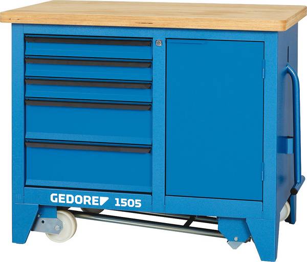 Gedore 6621780 1505 - werkbank op wielen 5 laden 900 x 1100 x 652 mm (l x b x h) 665 x 1100 x 900 mm