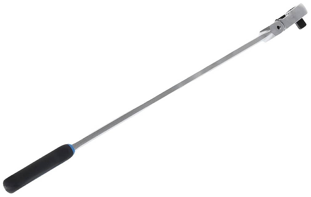 Een lange koevoet-verlenger met een zwarte, slipvaste handgreep en een metalen kop. Geschikt voor hefboomwerkzaamheden.