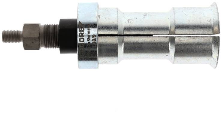 Metallische buisuitzetter met cilindrische vorm, gebruikt voor het rekken en bewerken van buisleidingen in de installatietechniek.