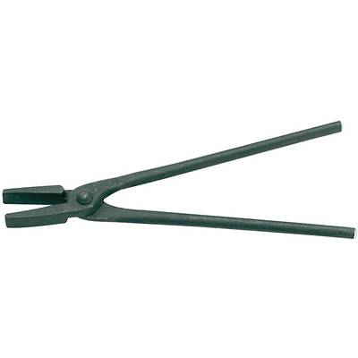 Metalen tang met een lange steel en platte bekken, waarschijnlijk geschikt voor specifieke werkplaats- of industriële toepassingen.