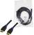 HDMI-kabel van LogiLink, 5 meter, zwart, in kunststof verpakking. Twee zichtbare uiteinden met gouden connectoren en blauwe details.