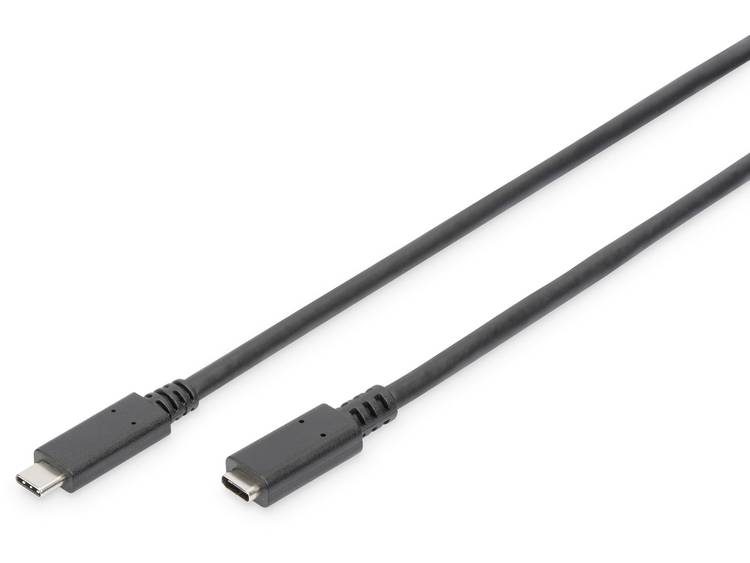 Digitus AK-300210-007-S USB-kabel 0,7 m USB C Mannelijk Vrouwelijk Zwart