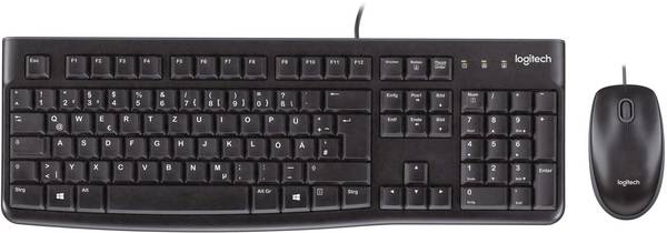 Logitech MK120 Set met toetsenbord en muis USB Spatwaterdicht QWERTY, US-Engels Zwart