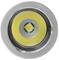 Een LED-licht close-up, toont de centrale lens en de omringende reflecterende oppervlakken voor heldere verlichting.