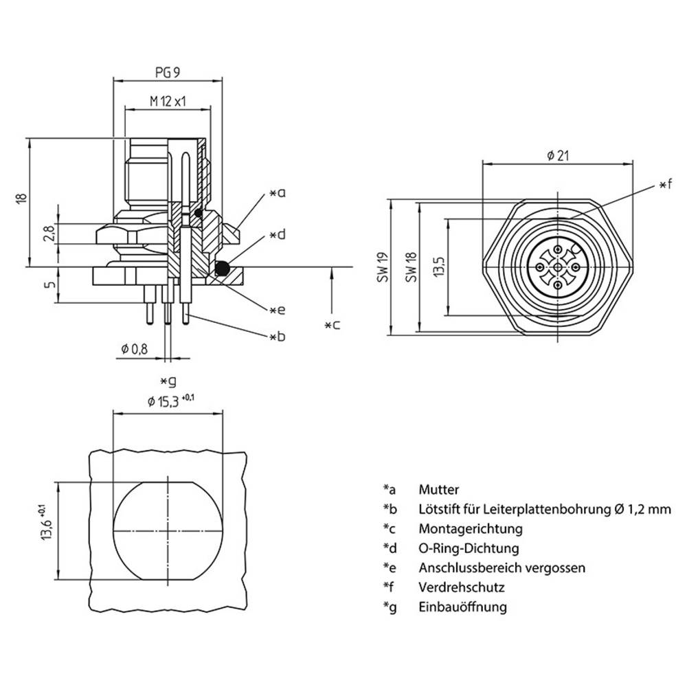 Lutronic 1235 Sensor/actuator steekconnector M12 Aantal polen: 5 Stekker, inbouw 1 stuk(s)