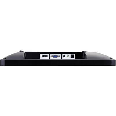 Achterkant van een monitor met aansluitpoorten: HDMI, VGA, Audio en stroomaansluiting.