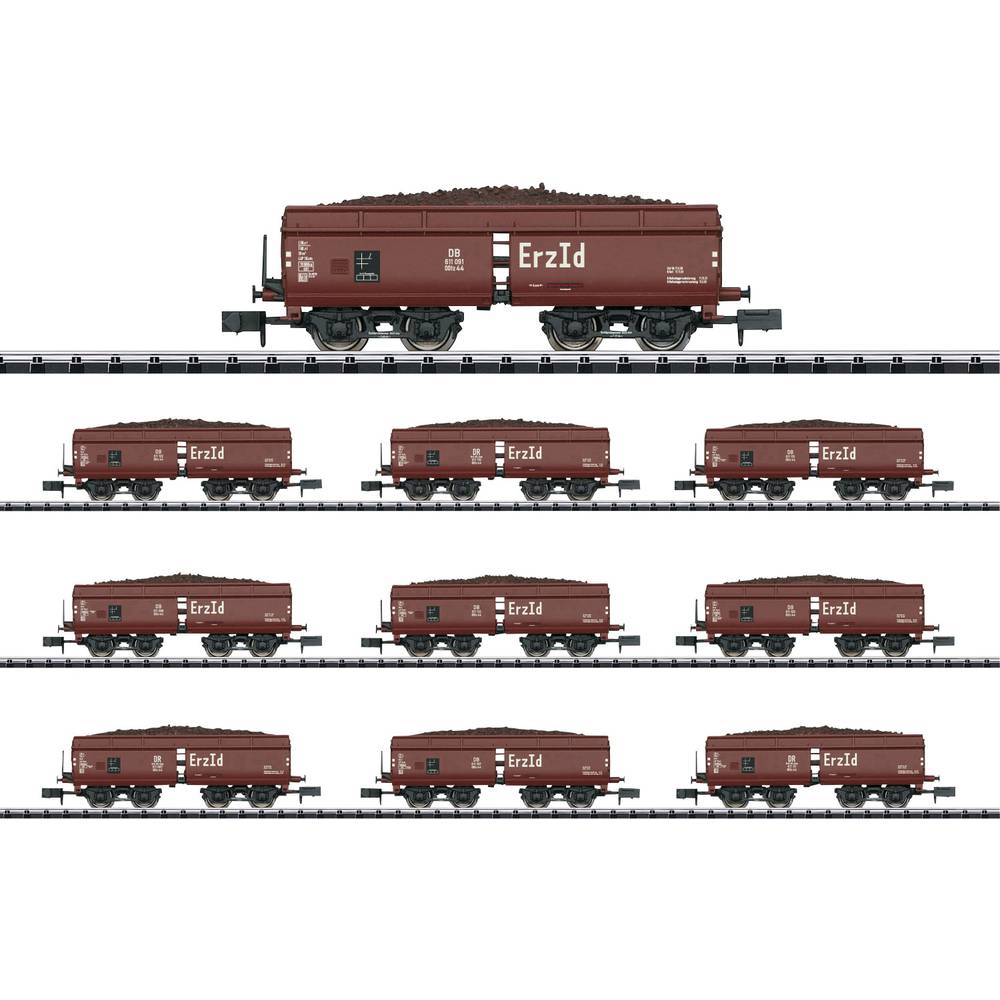 MiniTrix T15449 N set van 10 zelflossende wagons van de DB