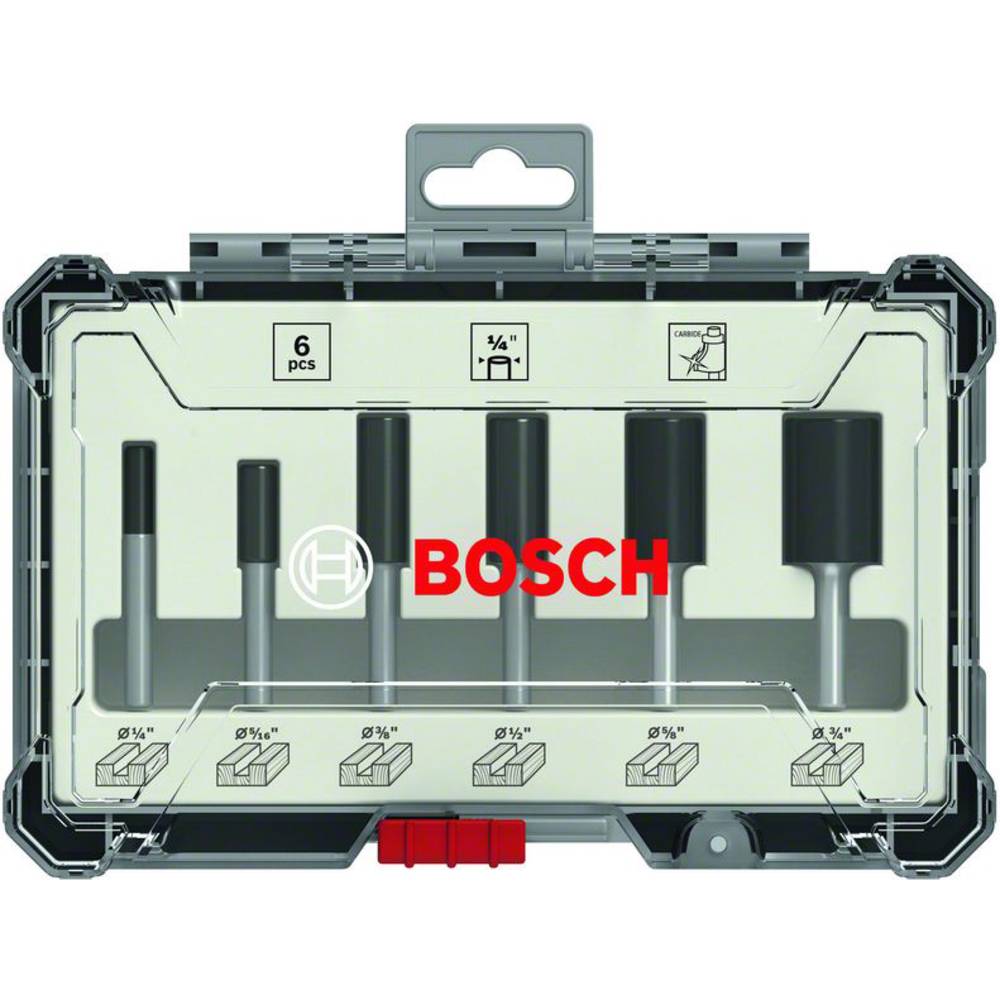 Set groeffrezen, 1/4 inch schacht, 6-delig Bosch Accessories 2607017467