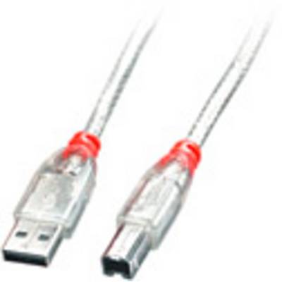 Twee transparante USB-kabels met rode stekkers liggen naast elkaar.