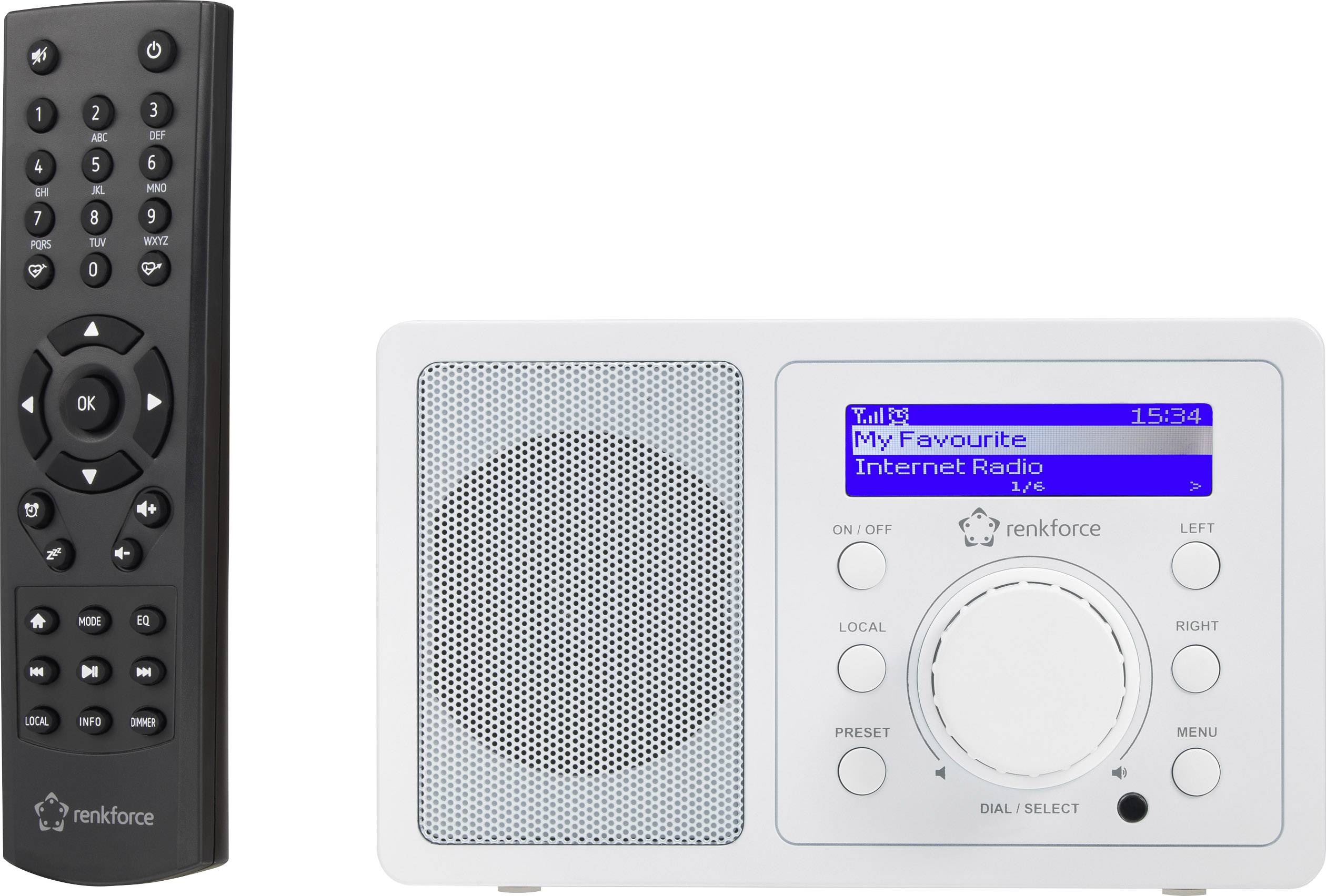 Renkforce RF-IR-MONO1 WOOD Internetradio Internet Bluetooth, AUX, Internetradio, WiFi, Internetradio Geschikt voor DLNA -1