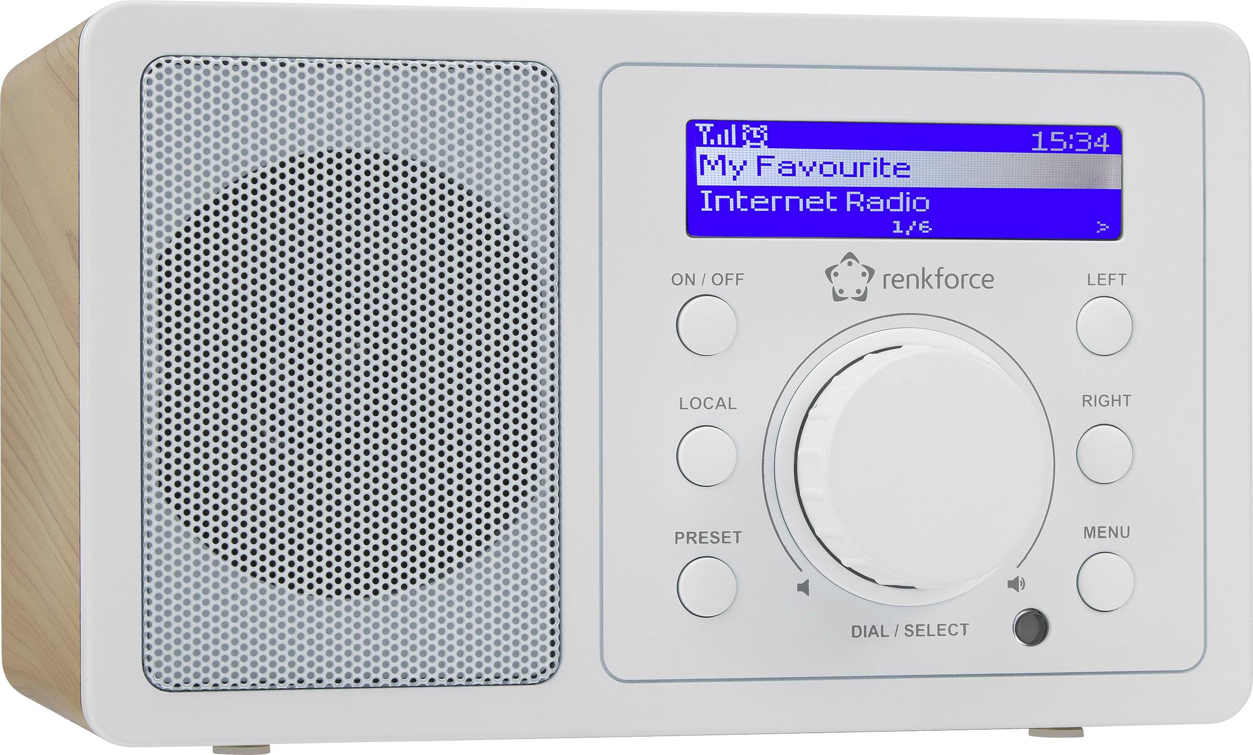 Renkforce RF-IR-MONO1 WOOD Internetradio Internet Bluetooth, AUX, Internetradio, WiFi, Internetradio Geschikt voor DLNA -4