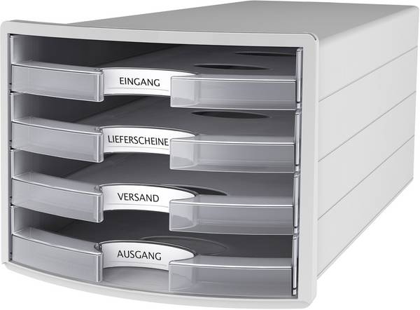 HAN IMPULS 2.0 1013-63 Ladebox Lichtgrijs DIN A4, DIN C4 Aantal lades: 4