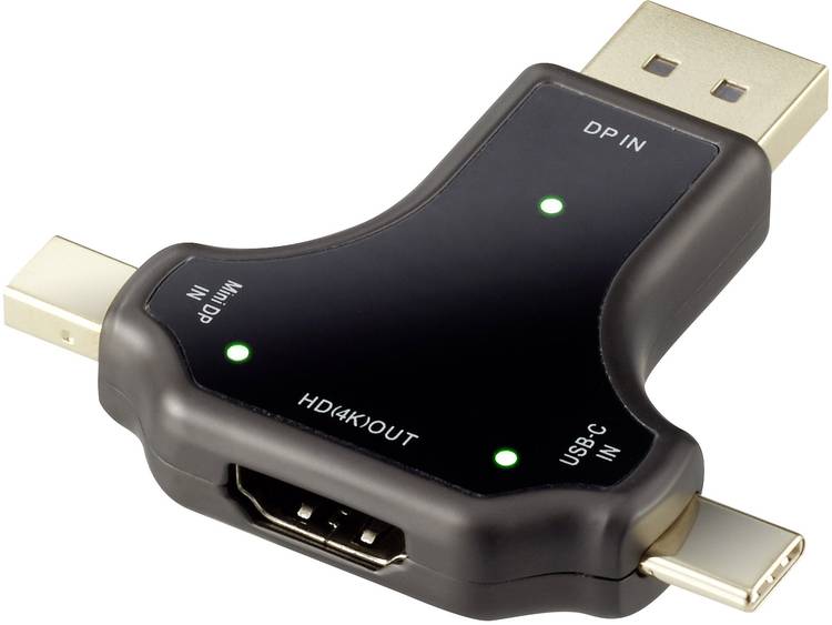 Renkforce DisplayPort-HDMI Adapter [1x DisplayPort stekker, Mini-DisplayPort stekker, USB-C stekker 