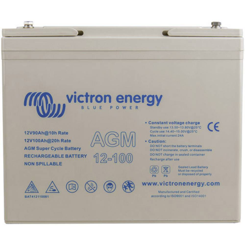 Victron Energy Super Cycle Loodaccu 12 V 100 Ah Loodvlies (AGM) M6-schroefaansluiting