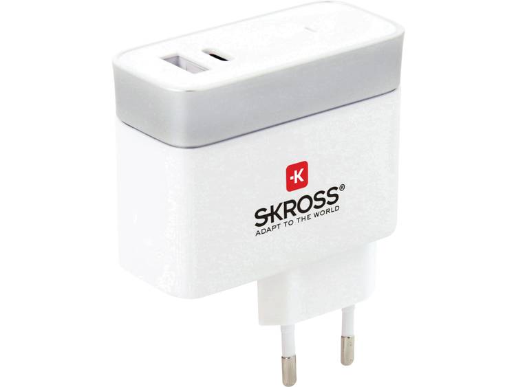 Skross 2.800131 USB-oplader Thuis Uitgangsstroom (max.) 5.4 A 2 x