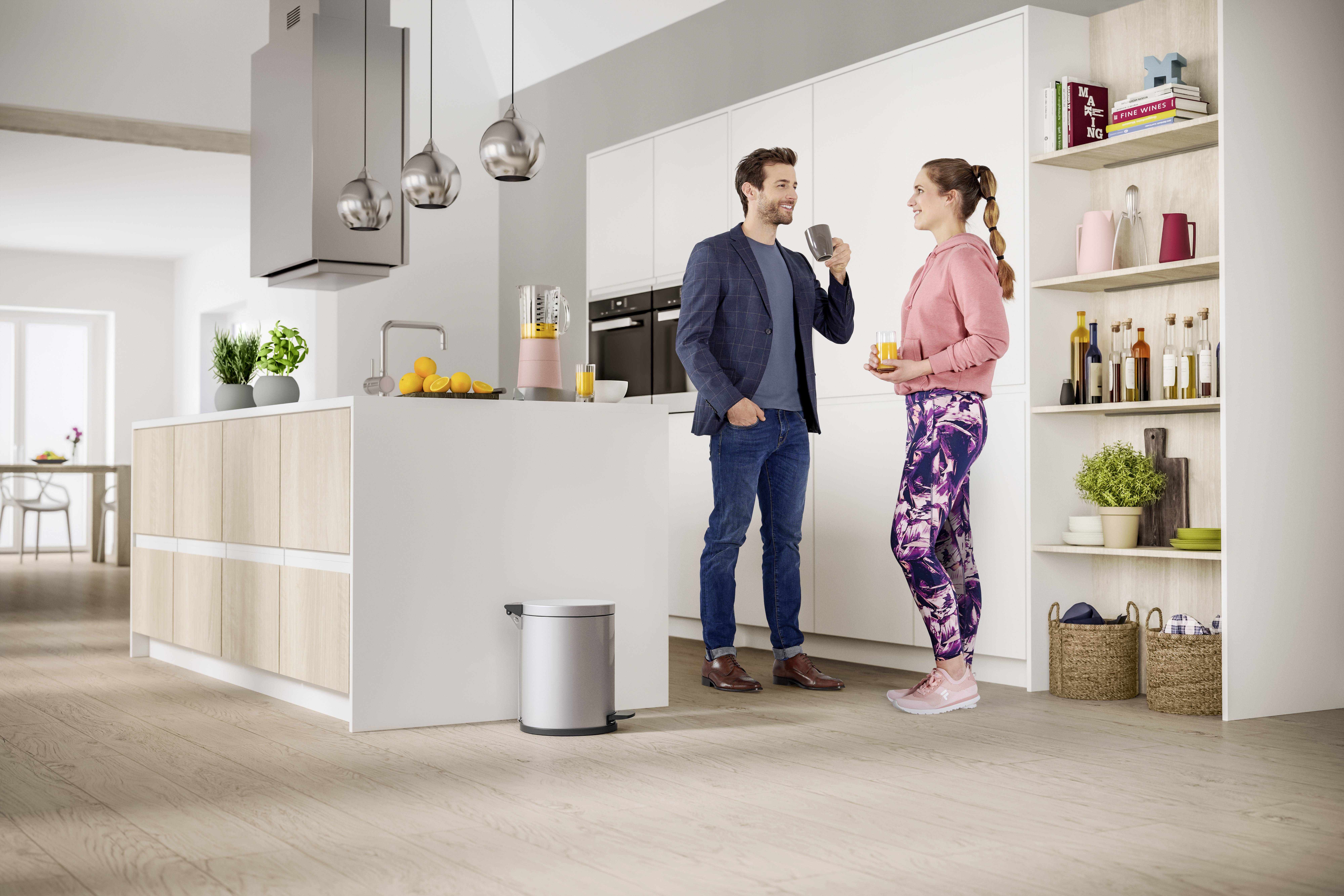 Hailo Solid M 0514-029 Afvalbak 12 l RVS (b x h) 280 mm x 360 mm Zilver Met voetpedaal 1 stuk(s)-4