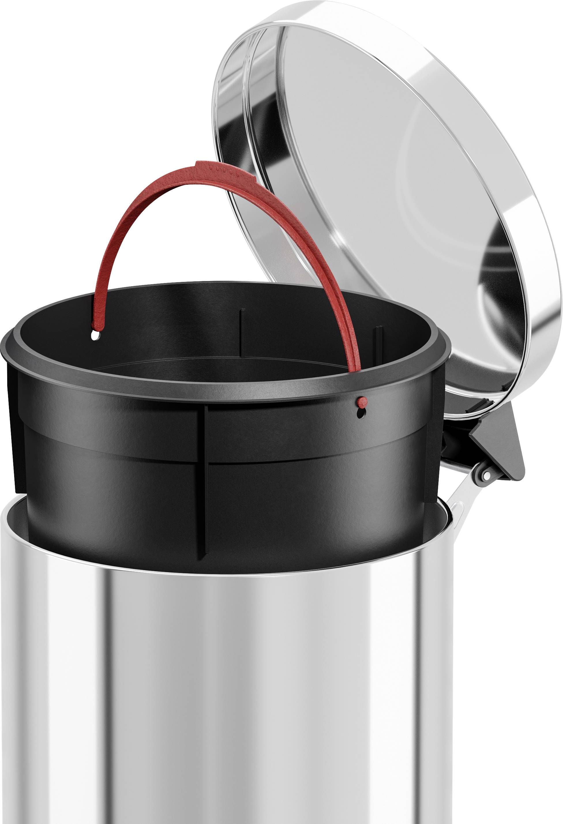 Hailo Solid M 0514-029 Afvalbak 12 l RVS (b x h) 280 mm x 360 mm Zilver Met voetpedaal 1 stuk(s)-1