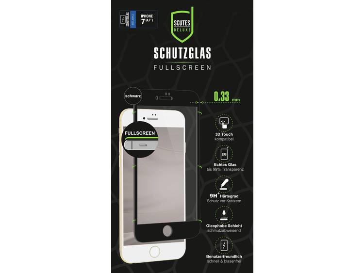 Scutes Deluxe 3D Schutzglas, IPhone 7-8 schwarz Screenprotector (glas) Apple iPhone 7, Apple iPhone 