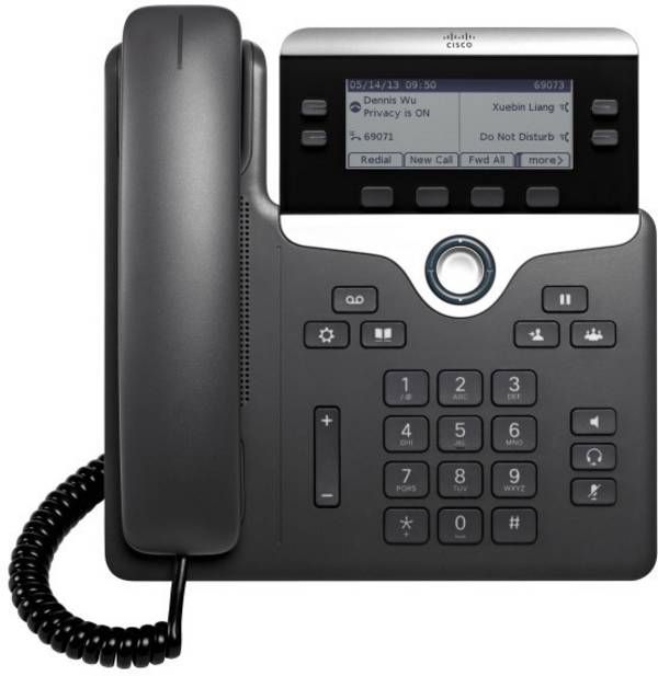 Cisco CP-7821-3PCC-K9= VoIP-systeemtelefoon  LC-display Zwart, Zilver