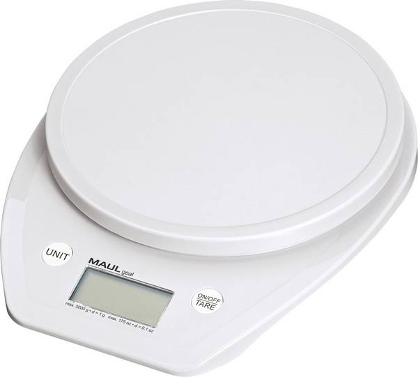 Maul 1646002 1646002 Brievenweegschaal  Weegbereik (max.) 5000 g Resolutie 1 g werkt op batterijen Wit