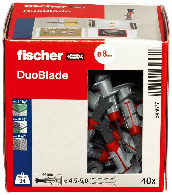 Fischer 545677 DUOBLADE LD Gipsplaatplug 44 mm  40 stuk(s)