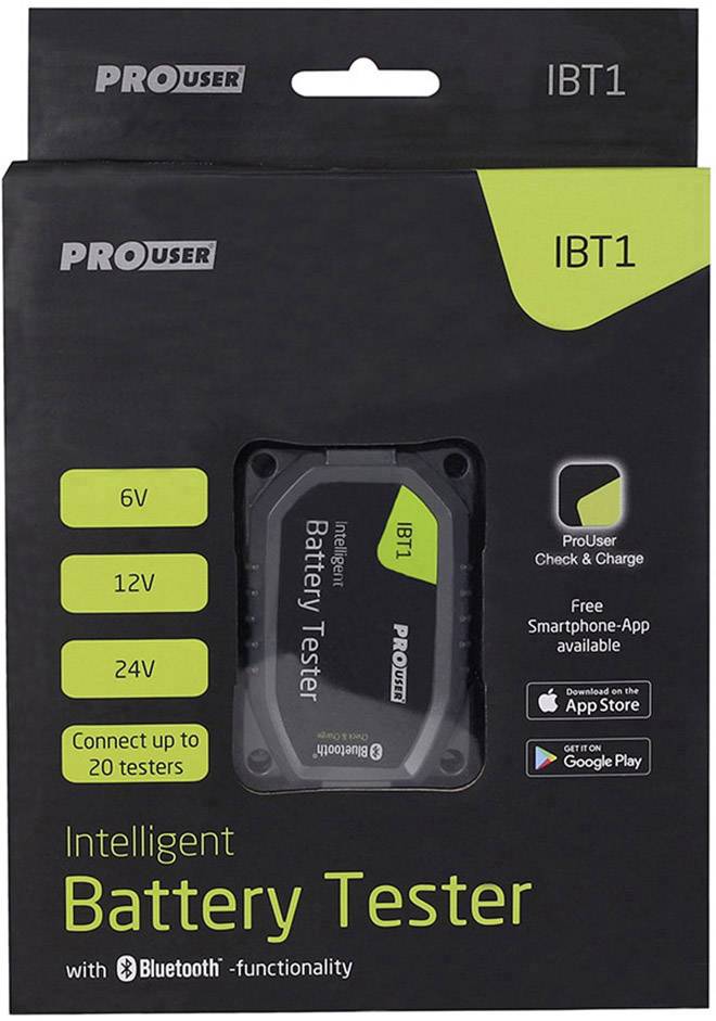 ProUser Accubewaker 6 V, 12 V, 24 V Geschikt voor app, Bluetooth verbinding 8.2 cm x 5.4 cm x 1.2 cm-5