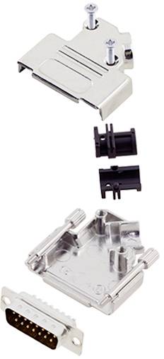 TRU COMPONENTS TCD45ZK15DBPK 7708896 D-sub male connectorset 45 ° Aantal polen: 15 Soldeerkelk 1 stuk(s)