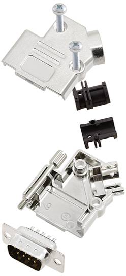TRU COMPONENTS TCD45PKM09DBPK 7708904 D-sub male connectorset 45 ° Aantal polen: 9 Soldeerkelk 1 stuk(s)