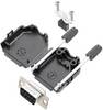 TRU COMPONENTS TCDPPK09BKDMSK 7709028K D-sub female connectorset 180 ° Aantal polen: 9 Soldeerkelk 1 stuk(s)