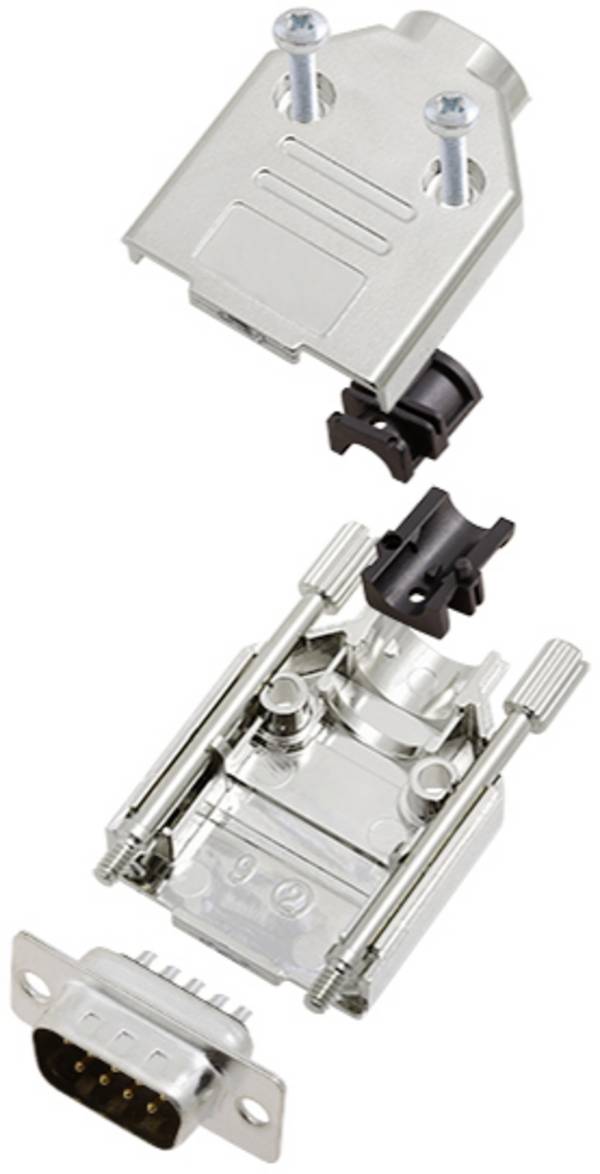 TRU COMPONENTS TCDTPKM9DBPK 7709588 D-sub male connectorset 180 ° Aantal polen: 9 Soldeerkelk 1 stuk(s)