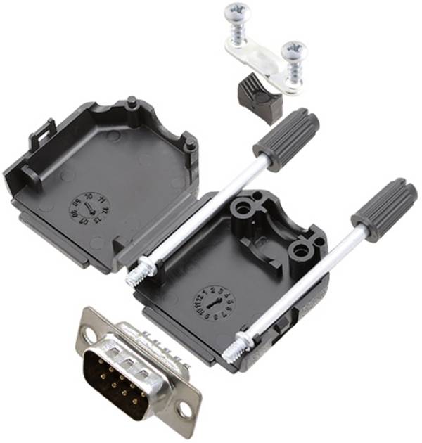 TRU COMPONENTS TCDPPK09BKDMPK 7708820K D-sub male connectorset 180 ° Aantal polen: 9 Soldeerkelk 1 stuk(s)