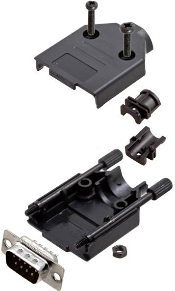 TRU COMPONENTS TCDTPKP09DBPK 7708672 D-sub male connectorset 180 ° Aantal polen: 9 Soldeerkelk 1 stuk(s)