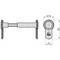 Technische tekening van een cilindersluiting met afmetingen: diameter 19 mm, lengte 35 mm, logo en tekst 'BASI'.