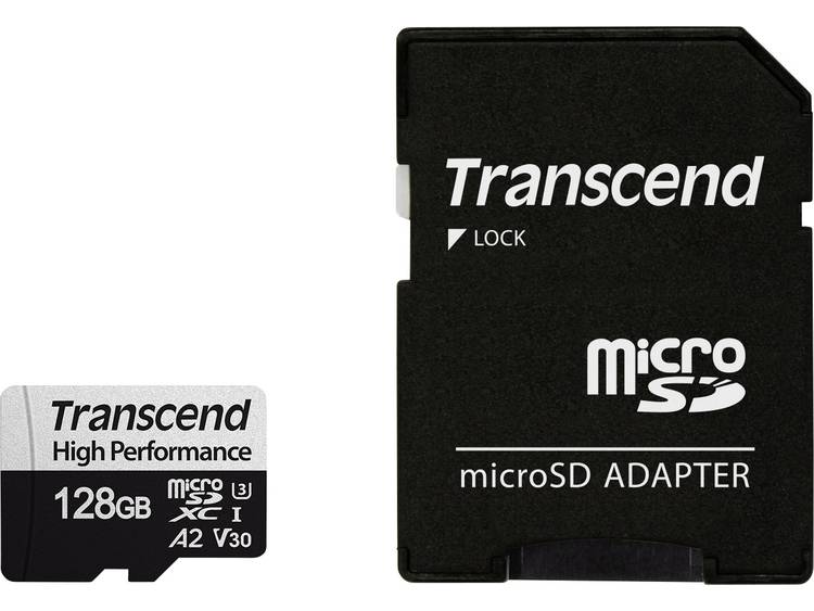 Transcend Premium 330S microSDXC-kaart 128 GB Class 10, UHS-I, UHS-Class 3, v30 Video Speed Class A2
