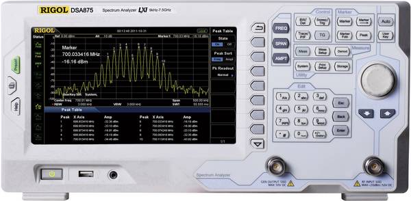 Rigol DSA875-TG Spectrumanalyzer Fabrieksstandaard (zonder certificaat) 7.5 GHz   Tracking-generator