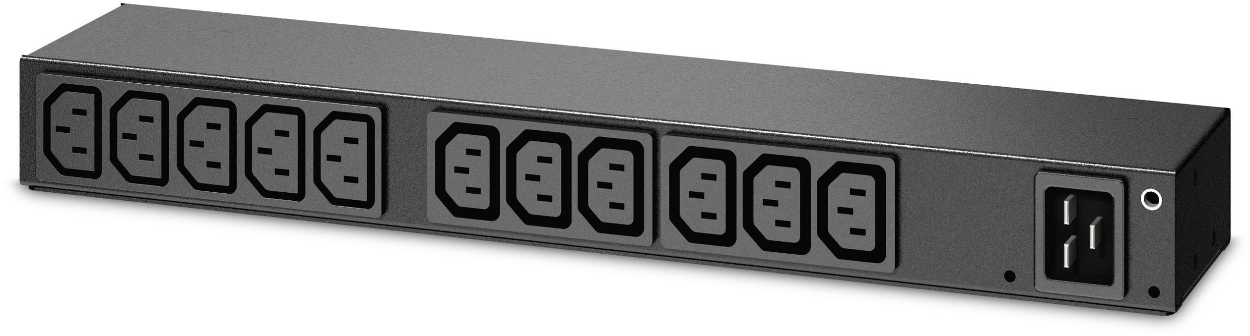'Power Distribution Unit (PDU) met 12 aansluitingen en een digitaal display aan de rechterkant. Geschikt voor montage in serverracks.'