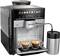Moderne koffiemachine met twee kopjes eronder. Hij toont digitale selectieknoppen voor verschillende koffiespecialiteiten.