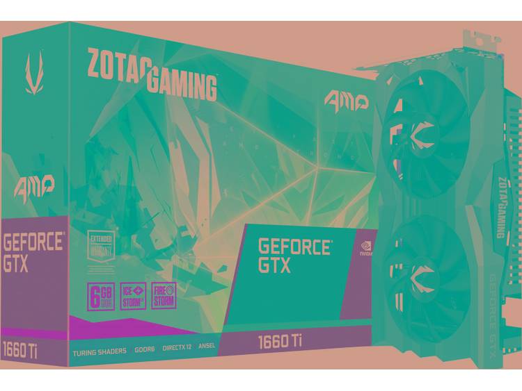 Videokaart Zotac Nvidia GeForce GTX1660 Ti AMP! Edition 6 GB GDDR6-RAM PCIe x16 HDMI, DisplayPort