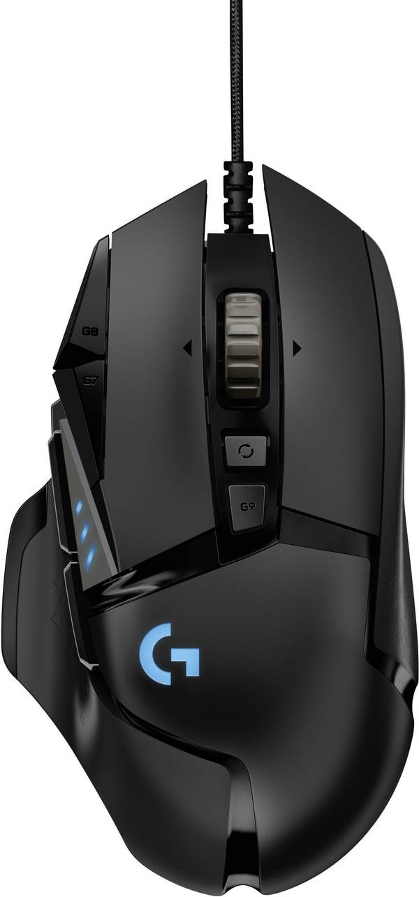 Logitech Gaming G502 HERO Gaming-muis USB Optisch Zwart 11 Toetsen 25600 dpi Verlicht, Gewichtsreductie, Geïntegreerd profielgeheugen