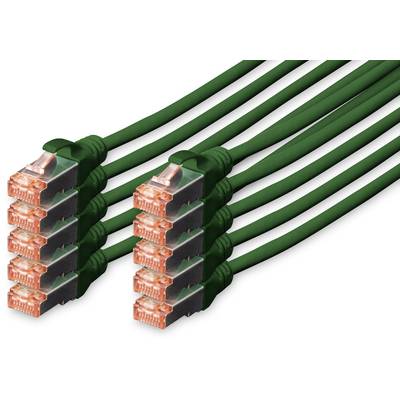 Digitus DK-1644-020-G-10 RJ45 Netwerkkabel, patchkabel CAT 6 S/FTP 2.00 m Groen Folie afscherming, Afscherming totaal, A