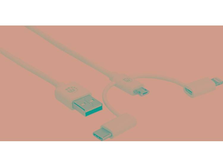 Manhattan USB 2.0 Aansluitkabel [1x USB-A 2.0 stekker 1x Micro-USB 2.0 stekker B, Apple dock-stekker