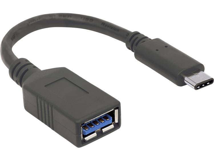 Manhattan USB 3.1 (gen. 1) Aansluitkabel [1x USB 3.0 stekker C 1x USB 3.0 bus A] 8.5 cm Zwart Stekke