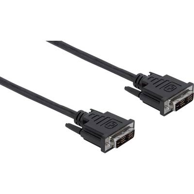 Manhattan 355322 DVI-kabel DVI Aansluitkabel DVI-D 18+1-polige stekker, DVI-D 18+1-polige stekker 1.80 m Zwart 
