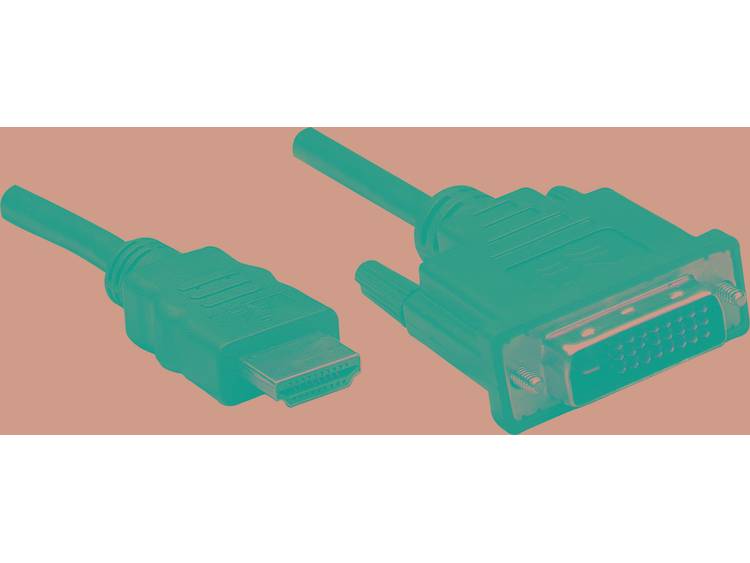Manhattan HDMI-DVI Aansluitkabel [1x HDMI-stekker 1x DVI-stekker 24+1-polig] 1 m Zwart